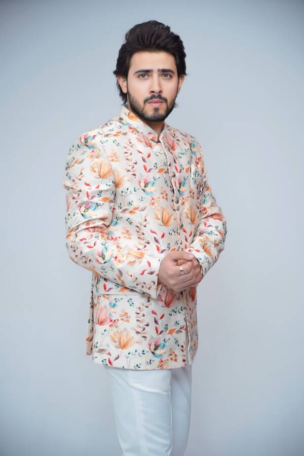 White Classic Bandhgala Suit - Image 3