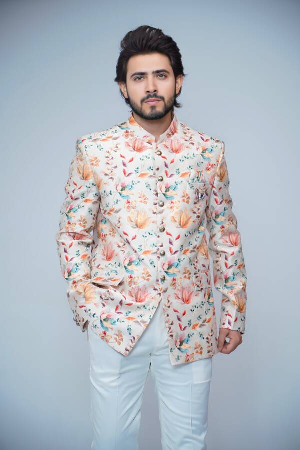 White Classic Bandhgala Suit - Image 2