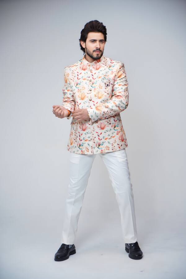 White Classic Bandhgala Suit - Image 6