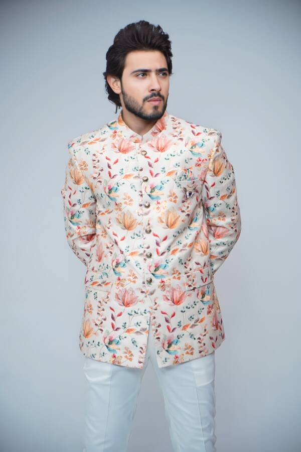 White Classic Bandhgala Suit - Image 4