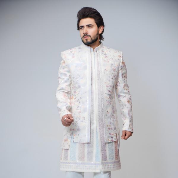 White Classic Indo-western Suit