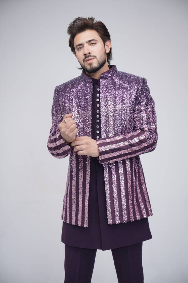Golden work Classic Indo-western Suit - Image 2