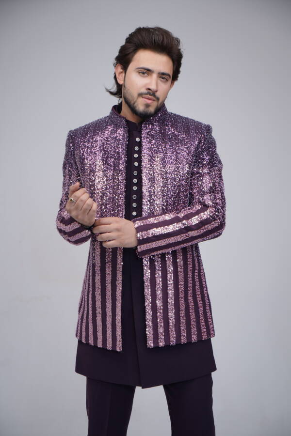 Golden work Classic Indo-western Suit - Image 6
