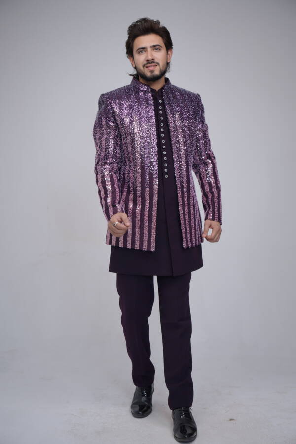 Golden work Classic Indo-western Suit - Image 5