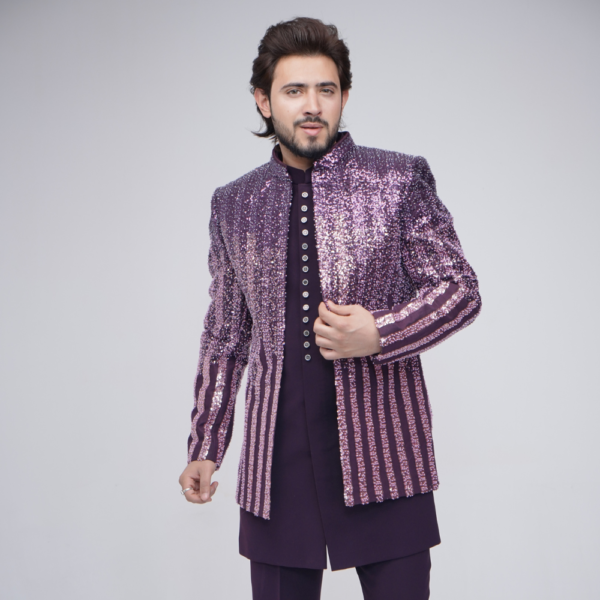 Golden work Classic Indo-western Suit
