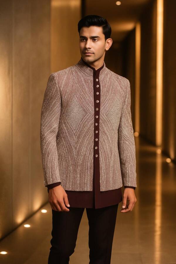 Black Classic Indo-western Suit - Image 2